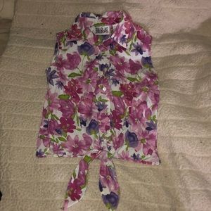 Billblass Jeans Floral Cropped Tank